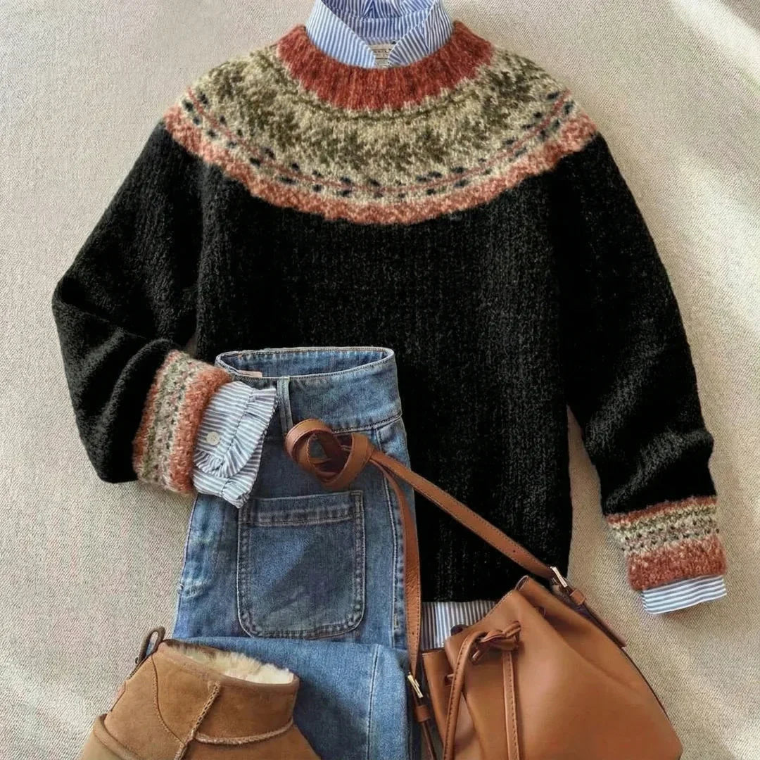 ELVARA™ | Chic Vintage Knit Sweater
