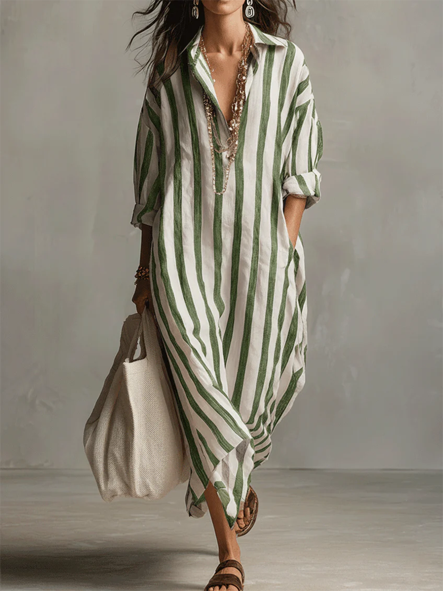 Liora | Stripe Oversized Maxi Dress