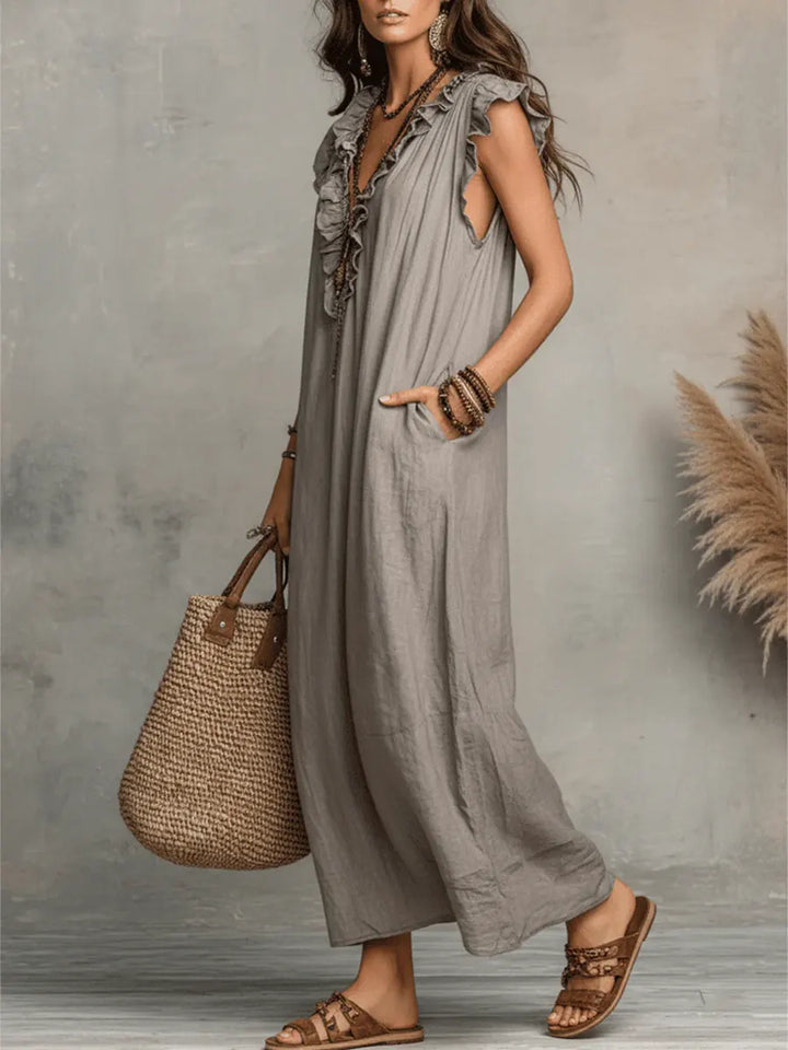 Sienna | Boho Ruffle Maxi Dress