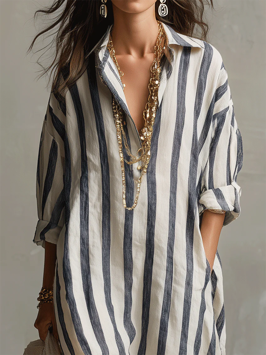 Liora | Stripe Oversized Maxi Dress